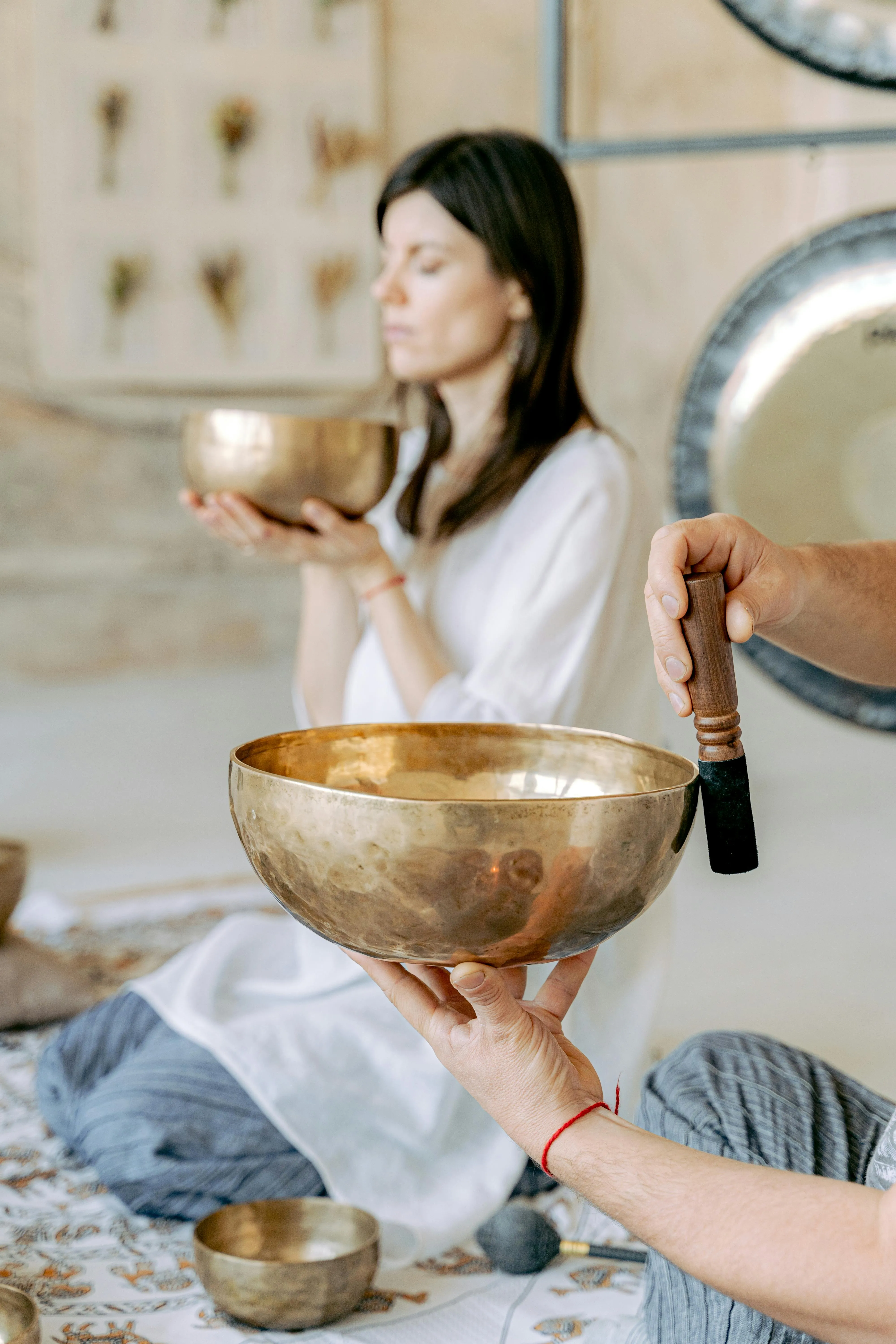 Guided healing practice representing somatic breathwork at Skena in Morocco
