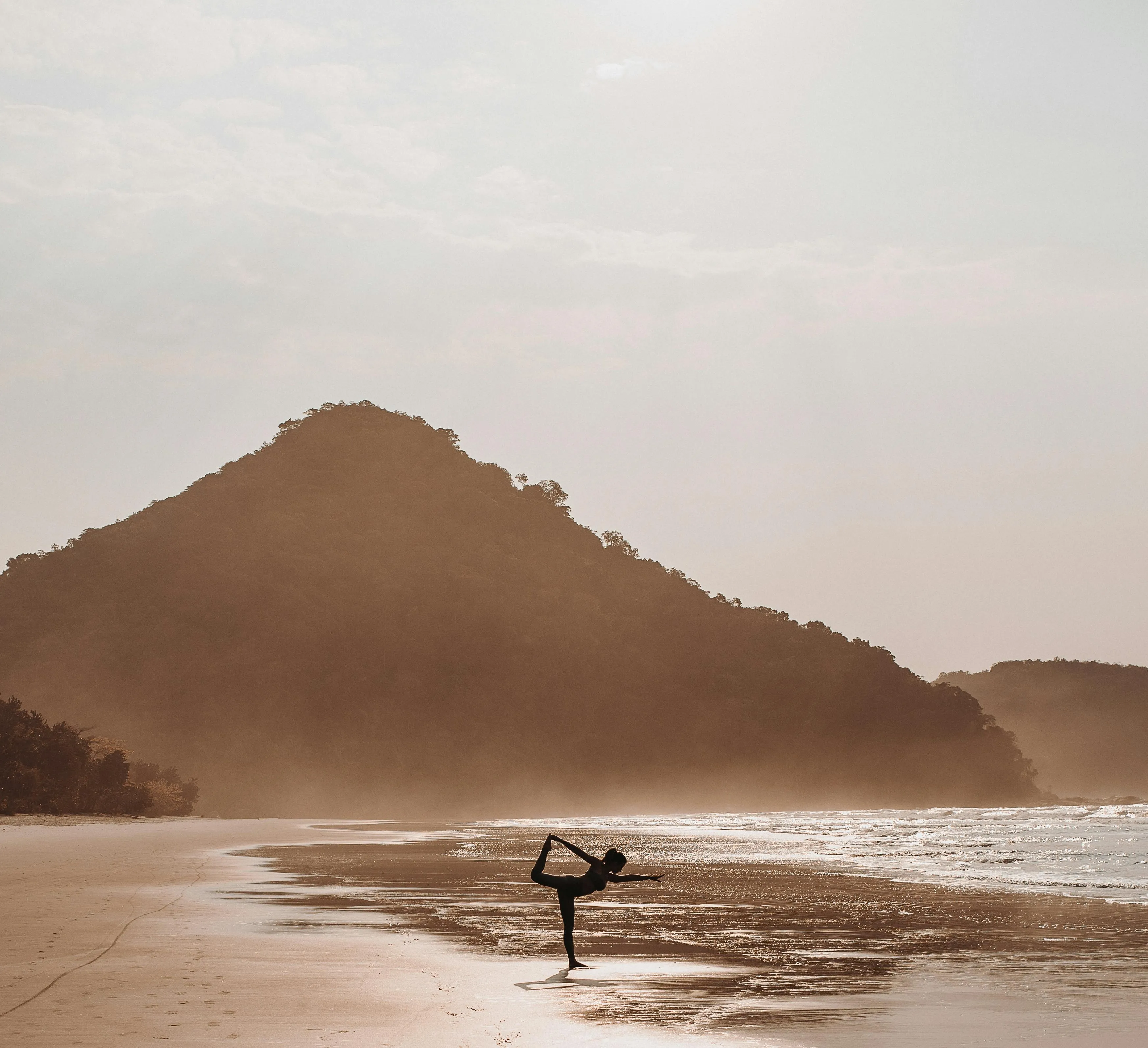 Warm Moroccan coastline near Tamraght at sunset, the setting of the Skena wellness retreat
